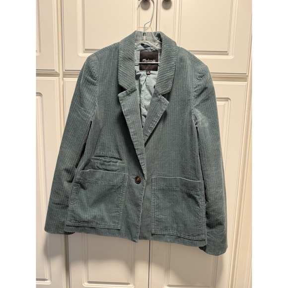 Madewell Jackets & Blazers - MADEWELL‎ Corduroy Crop Dorset Blazer Jacket Teal Blue Size XS